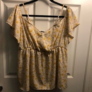 Yellow floral blouse